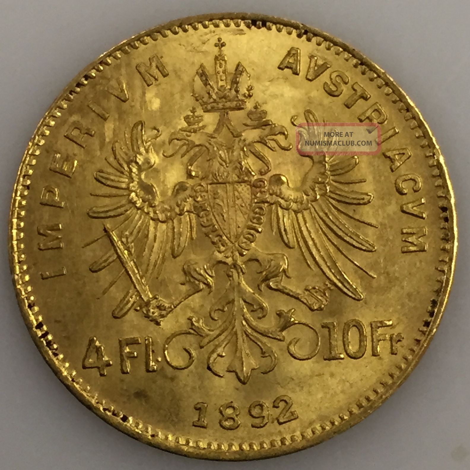 1892-4-florin-10-francs-austria-gold-coin-uncirculated