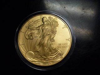 2009 $1 Gold Plated American Eagle Indian Decal Reverse photo