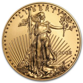 2008 1/2 Oz Gold American Eagle Coin - Brilliant Uncirculated - Sku 30106 photo