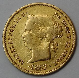 Philippines 1863 2 Peso Gold. photo
