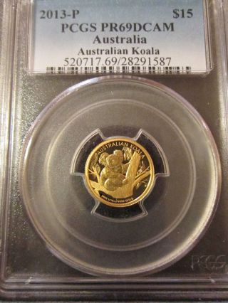 2013 1/10 Oz Proof Gold Australian Koala Coin Perth Pcgs Pr69 Dcam photo