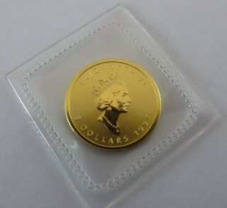 1997 Canada 1/10 Oz.  9999 Proof Bu Gold Maple Leaf Coin Family Eagle Privy Mark photo