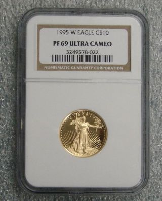 1995 W - 1/4 Oz.  Proof Gold American Eagle $10 - Ngc Pf 69 Ultra Cameo photo