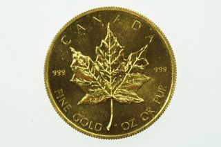 Canada 1979 1oz 9999 Pure Gold Maple Leaf $50 In Uncirculated photo