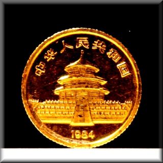 1984 China Gold Panda - 1/20 Oz Gold Coin -.  999 Fine Gold photo