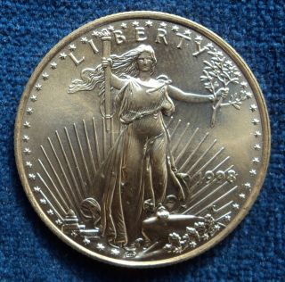 Solid Gold American Eagle $25 Coin (1998) 1/2 Troy Oz Gold - photo