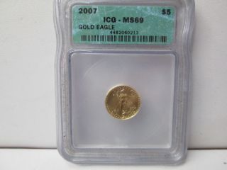 2007 American Eagle Gold One Tenth Ounce Five Dollar Coin Ms69 photo