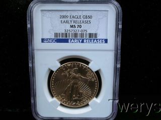 2009 American Eagle Gold $50 50 Dollars Early Releases Ngc Ms 70 photo