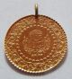 2010 Turkey Gold 50 Kurush Coin With Loop For Jewelry -.  1034 Troy Oz Actual Gold Gold photo 1