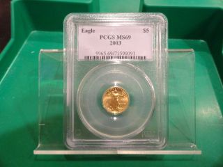 2003 $5 1/10th Oz Gold American Eagle Ms 69 Pcgs photo