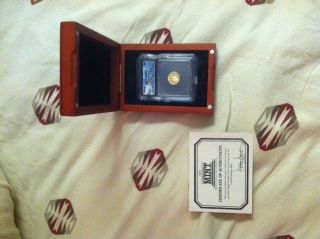 Rare 2006 $5 Gold Eagle Coin Us,  Certificate Of Authenticity,  Display Case photo