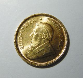 1984 South African Krugerrand 1/10 Oz Gold Coin photo