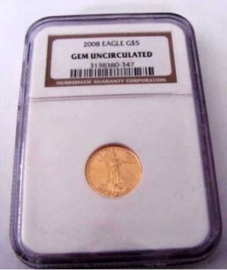2008 Eagle G$5 Gem Uncirculated Ngc Gold photo