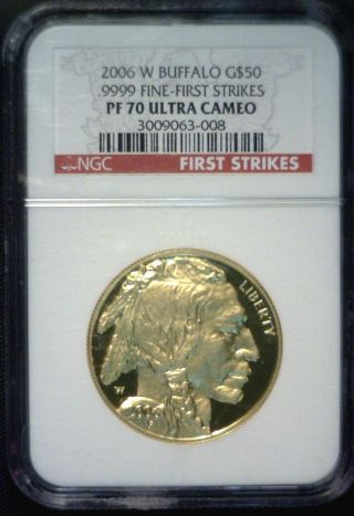 2006 W Buffalo $50.  9999 Gold Ngc Pf70 Uc 
