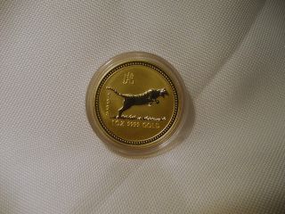 1998 1 Oz.  9999 Gold Year Of The Tiger Lunar - Perth - Key Date - Cameo photo