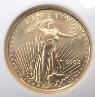 2002 United States 1/10 Oz Gold $5 American Eagle Ngc Ms69 photo
