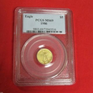 Pcgs Ms69 $5 American Eagle Gold Piece 1986 9803.  69/73943516 photo