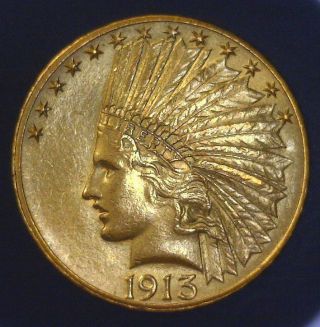 1913 $10 Gold Indian Head Eagle - Low Opening Bid Look photo