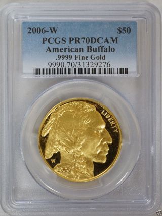 2006 W $50 Proof American Gold Buffalo.  9999 Fine Pcgs Pr70dcam photo