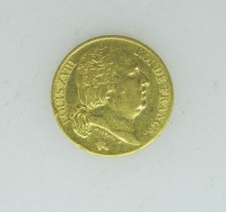 France:1820 Louis Xviii Gold 20 Francs 22k Gold.  1867 Agw Rare Nr Lv1 photo