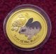 2011 1/10 Oz $15 Gold Ausralia Colorized Lunar Rabbit Coin In Perth Capsule Gold photo 1
