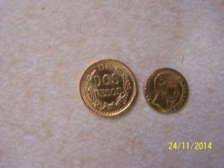 1945 Dos Peso Gold Coin photo