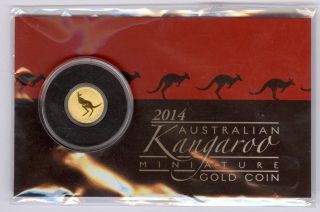 2014 1/2 Gram Australian Kangaroo Miniature Gold Coin photo
