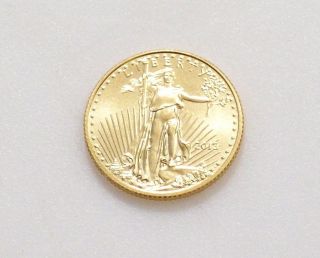 Uncirculated 2013 American $5.  00 Gold Eagle,  1/10 Troy Oz Of Pure Gold photo