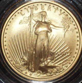 2007 - W $10 Gold American Eagle 1/4 Oz U.  S.  Certified Uncirculated Box,  Cofa photo