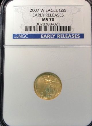 2007 W Eagle Gold $5 Early Releases Ms 70 Ngc photo