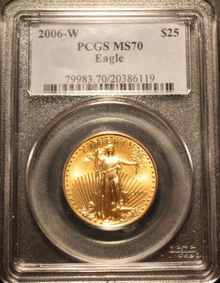 2006 W $25 Gold American Eagle Half Ounce Pcgs Ms 70 Flawless,  1/2 Oz.  20th Ann. photo