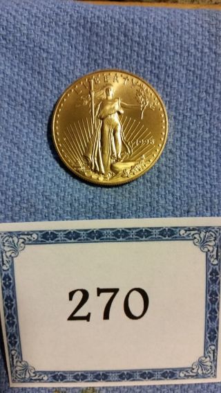 1998 1 Troy Ounce American Eagle Gold Bullion - - Us $50 (270) photo