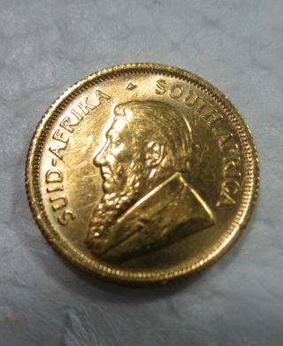 1980 South African Krugerrand 1/10 Oz.  Gold Coin photo