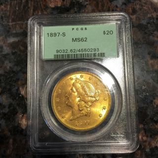 1897 S $20 Pcgs Ms 62 Gold Liberty Head Double Eagle photo