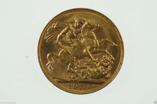 1910 Perth Gold Sovereign Edward Vii In Extremely Fine photo