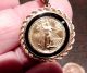 1989 Dated 1/10 American Gold Eagle In A 14k Gold And Onyx Bezel Pendant Gold photo 2