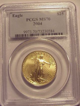 2004 American Eagle Gold $25 Gold Pcgs Ms70 photo