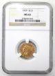 1929 United States $2.  5 Indian Head Gold Quarter Eagle Ngc Ms63 Gold (Pre-1933) photo 2