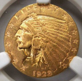 1928 United States $2.  5 Indian Head Gold Quarter Eagle Ngc Ms63 photo