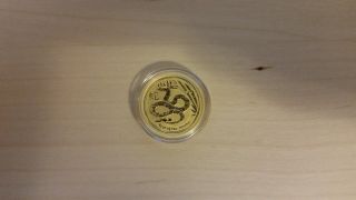 2013 1/4 Oz Australian Perth Lunar Year Of The Snake 9999 Gold Coin photo