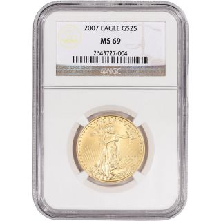 2007 American Gold Eagle (1/2 Oz) $25 - Ngc Ms69 photo