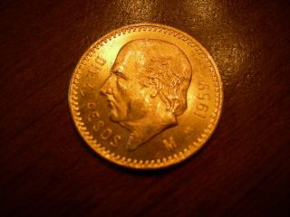1959 Mexican 10 Pesos Gold Coin photo