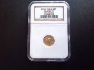 2003 $5 American Gold Eagle Ms70 Ngc photo