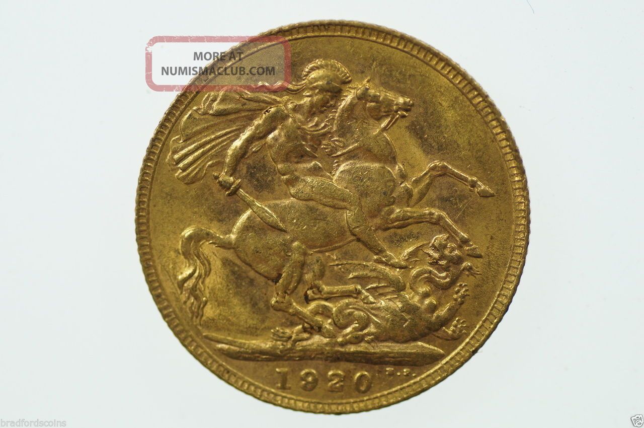 1920 Perth Gold Full Sovereign George V In Very Fine Australia photo