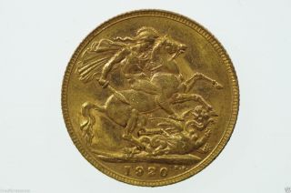 1920 Perth Gold Full Sovereign George V In Very Fine photo