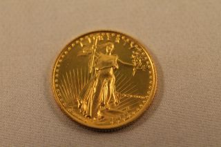 1986 $10 American Gold Eagle Ten Dollar - 1/4 Oz Of.  999 Fine Gold photo