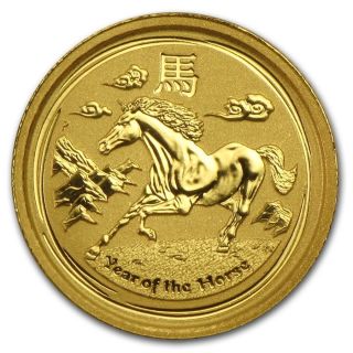 2014 Australian Year Of The Horse 1/4th Oz.  999 Gold From Perth Ships photo