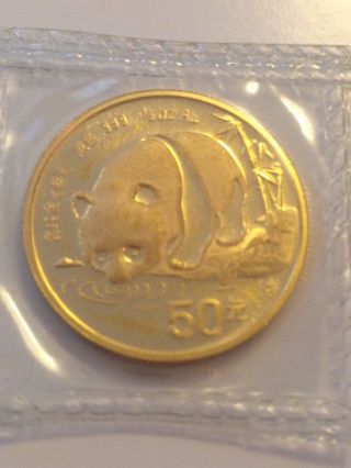 1987 1/2 Oz 50 Yuan Half Ounce Gold Chinese Panda Better Date,  Nr photo