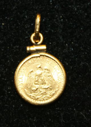1945 Dos Pesos Gold Coin In 14 Kt Gold Pendant photo
