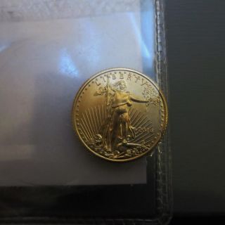2014 Gold American Eagle 1/10 Oz $5 Dollar Coin Inside Apmex Package photo